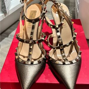Valentino Women's Gold Studded Heels